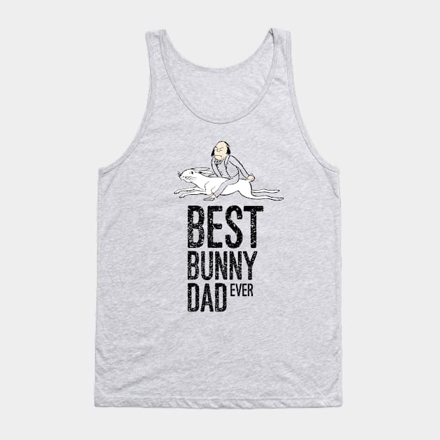 Best Bunny Dad Ever With Man Riding Rabbit Edward Lear Vintage Illustration Tank Top by ZAZIZU